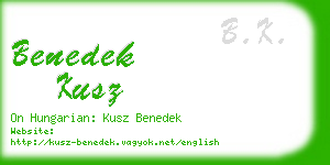 benedek kusz business card